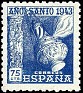 Spain 1943 Año jubilar 75 CTS Azul Edifil 963. 963. Subida por susofe